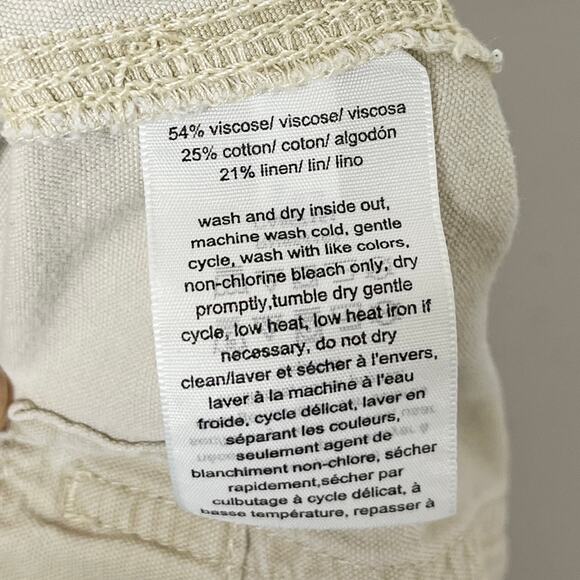 Tommy Hilfiger Women's Cargo Pants 8 Khaki Beige Wide Leg Chino High Rise Retro - Picture 8 of 9